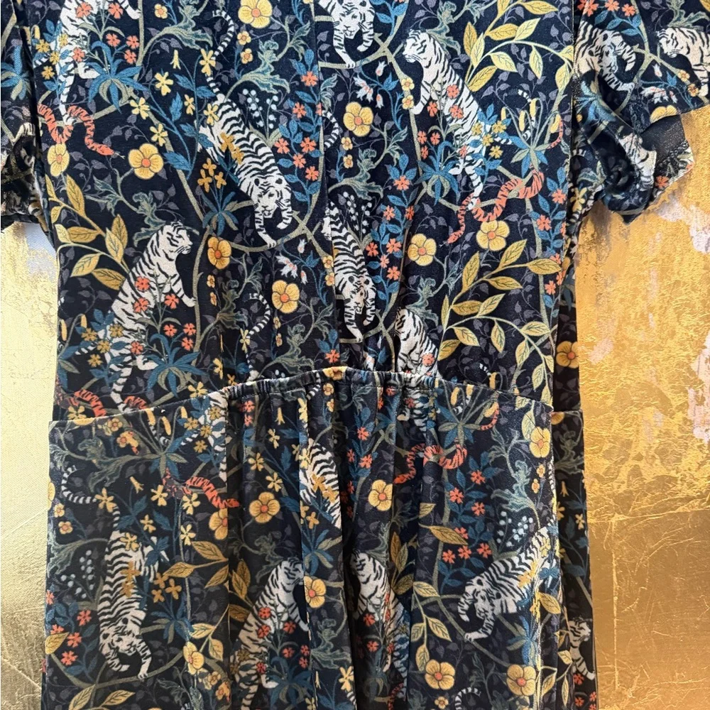 Urban Outfitters Velvet Tigerprint Wrap Dress - Picture 4 of 5